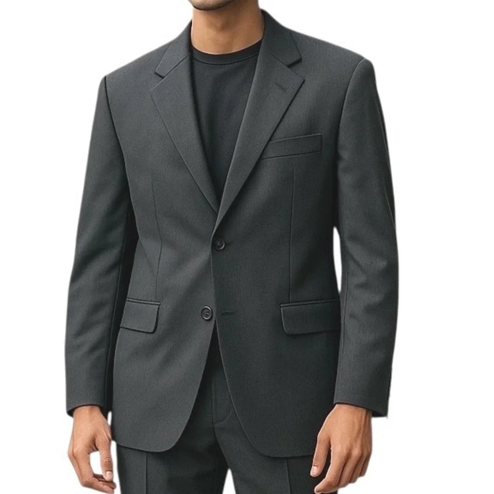 Alfani Men's Macy's Exclusive Wool Sport Coat‎ Blazer Jacket Gray Size 44L Work